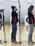 Sophia B and Chelsea C. take aim on the line.